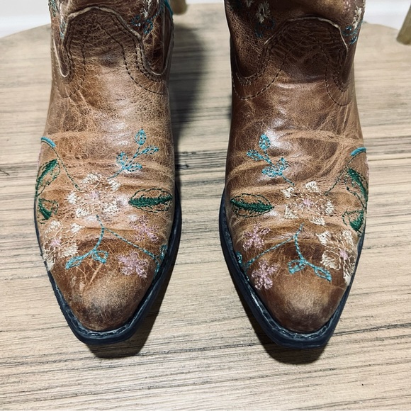 Smoky Mountain Florence Snip Toe Boots Leather & Floral Embroidery Girl's Sz. 2 - Picture 9 of 11